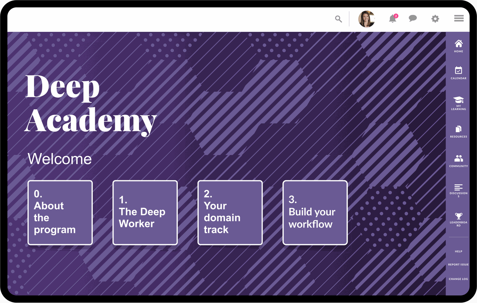 The SmartLab Deep Academy environment showing learning modules, sandbox and orchestration tools